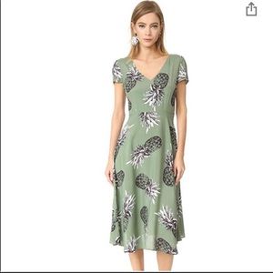 BB Dakota Emmaline Pineapple Tie Back Dress S Sage